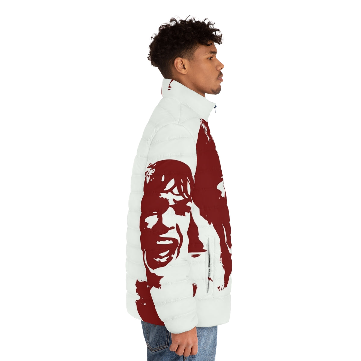 Psycho Puffer Jacket featuring a Hitchcock movie-inspired design - men side right