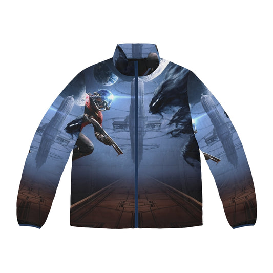 Prey video game puffer jacket with logo