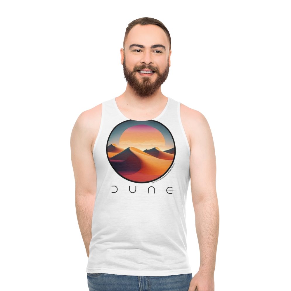 Dune desert landscape unisex tank top - men