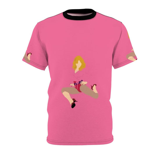 Vibrant pink AOP t-shirt with Madonna-inspired "Hung Up" design