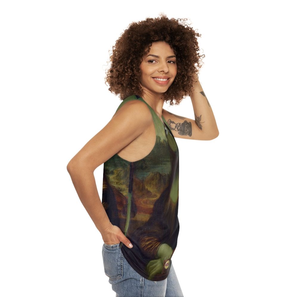 Mona Kermit Pop Culture Unisex Tank Top - women side