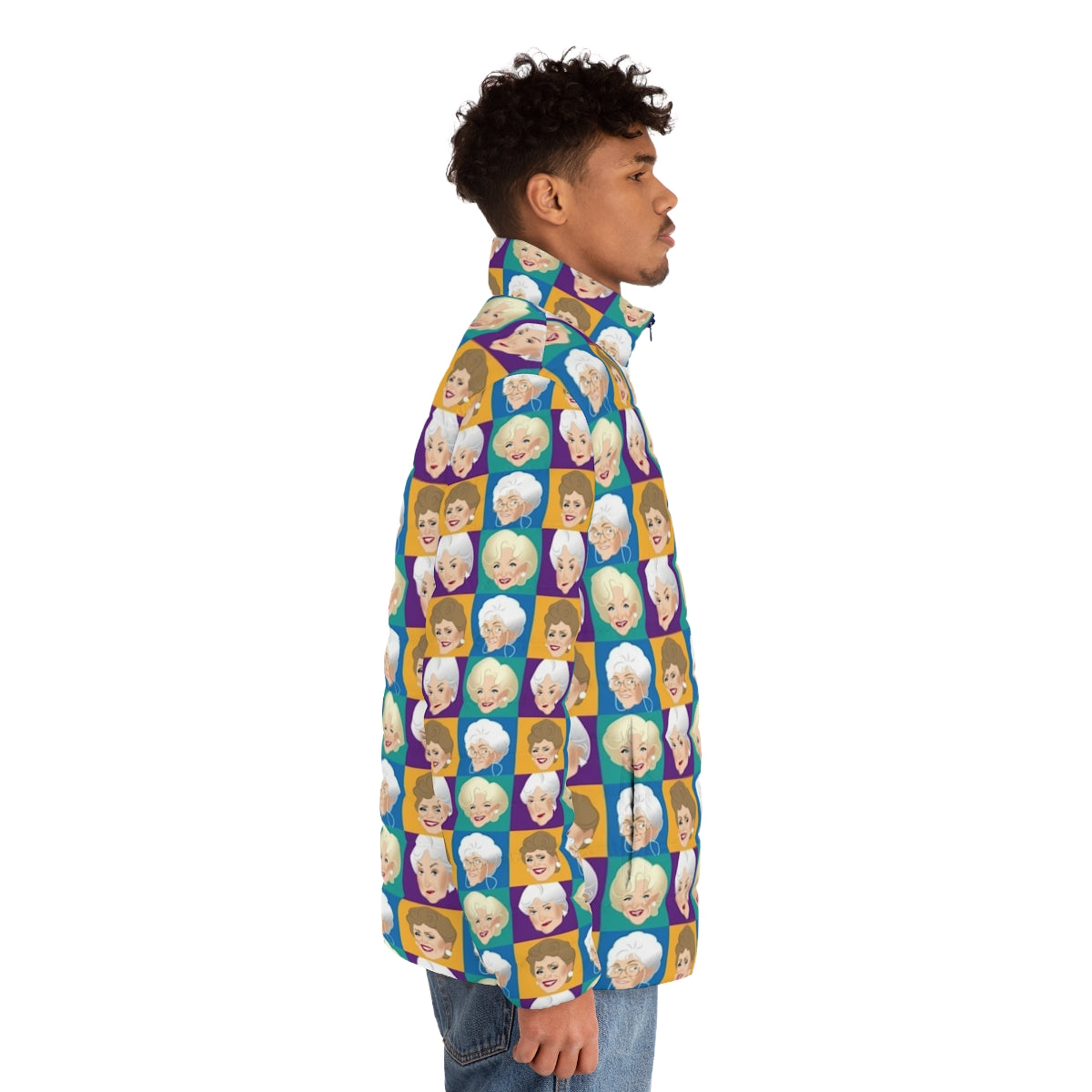 Golden Girls Puffer Jacket featuring the iconic cast of the classic TV show - men side right