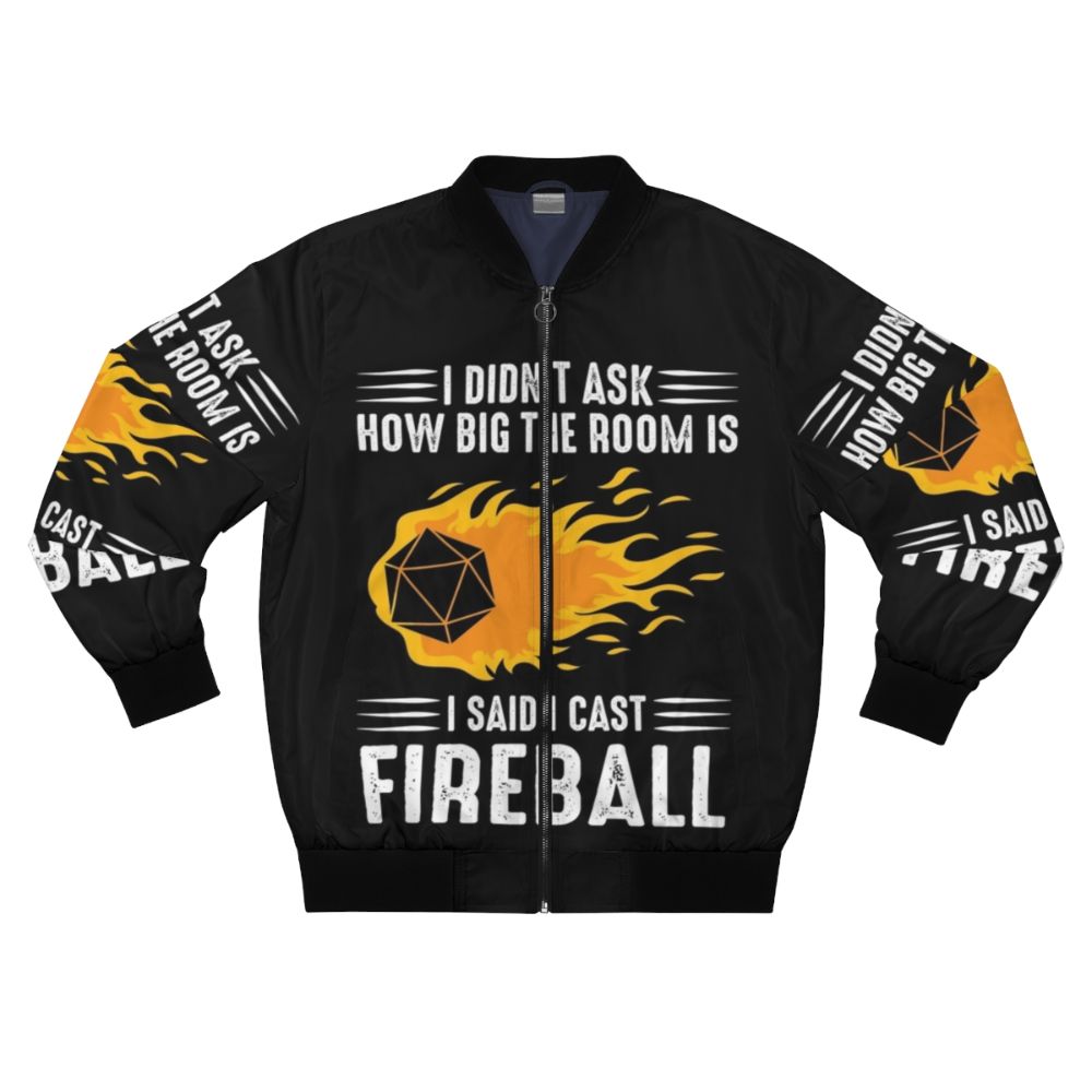 Fireball Wizard Sorcerer DM Gift TTRPG Bomber Jacket