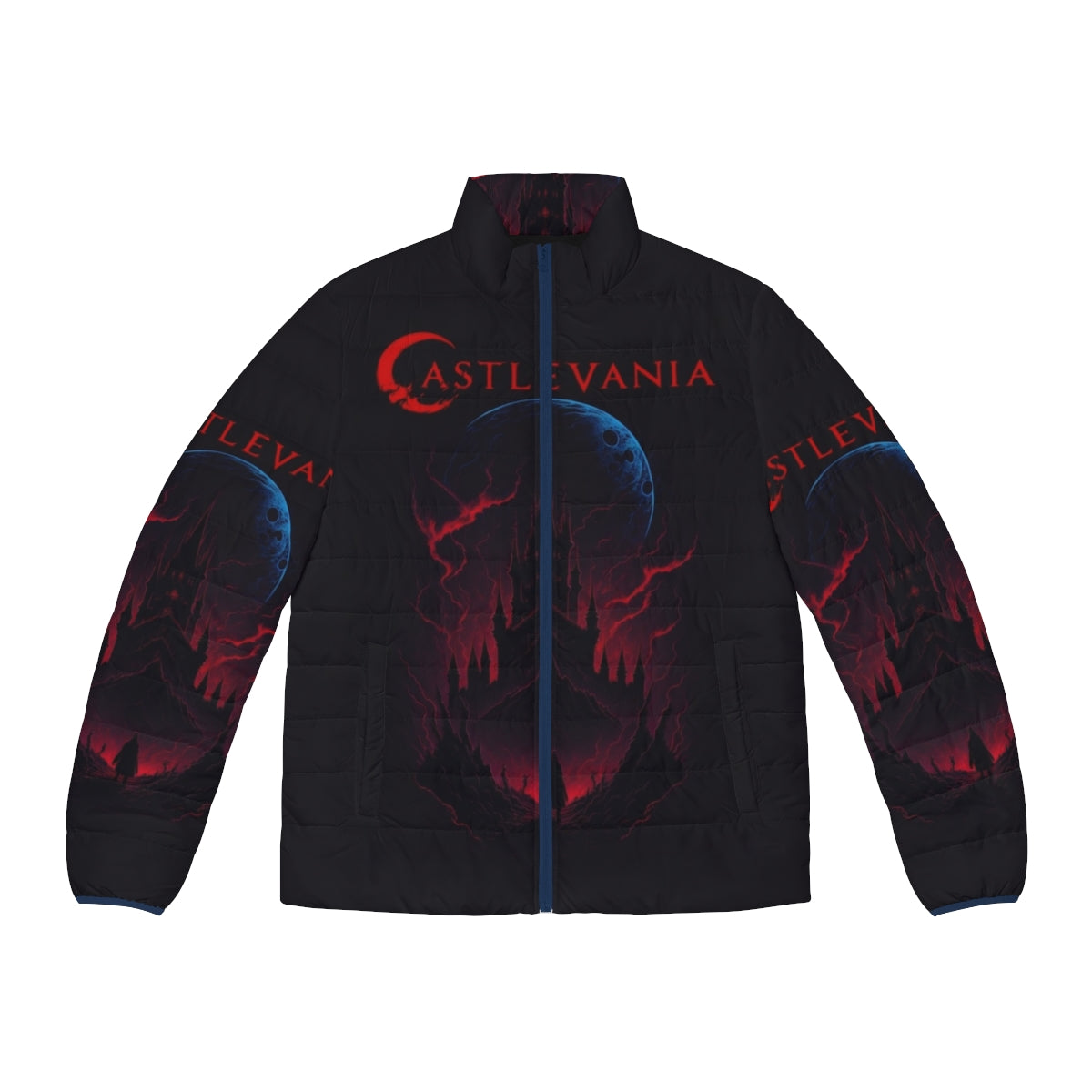 Castlevania Netflix Horror Puffer Jacket featuring Trevor Belmont and Alucard