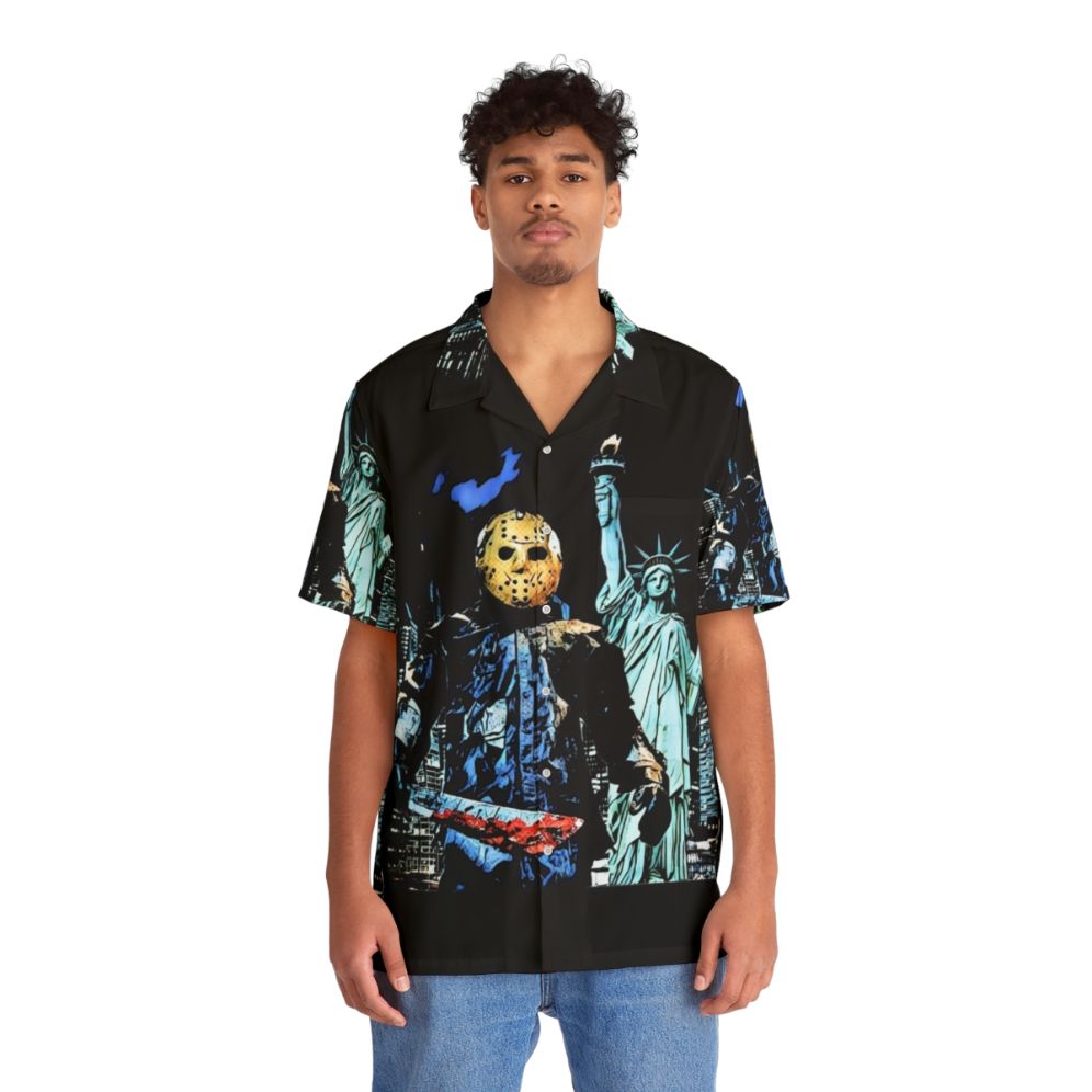 Jason Takes Manhattan' Horror Movie-Inspired Hawaiian Shirt - People Front