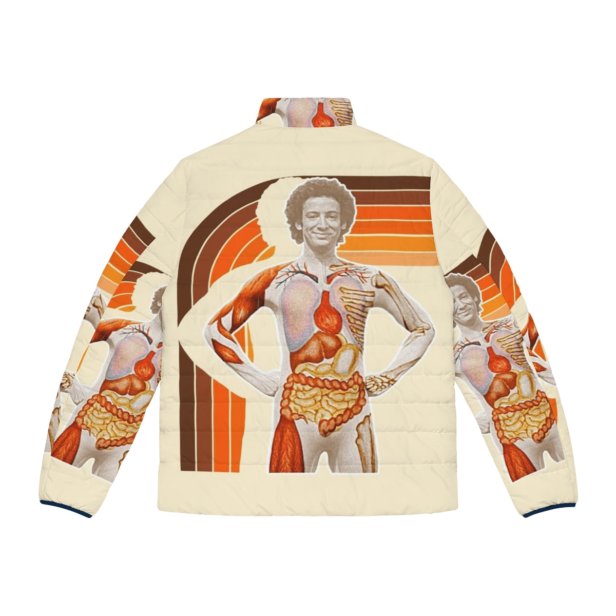 Retro 80s Slim Goodbody inspired puffer jacket - Back