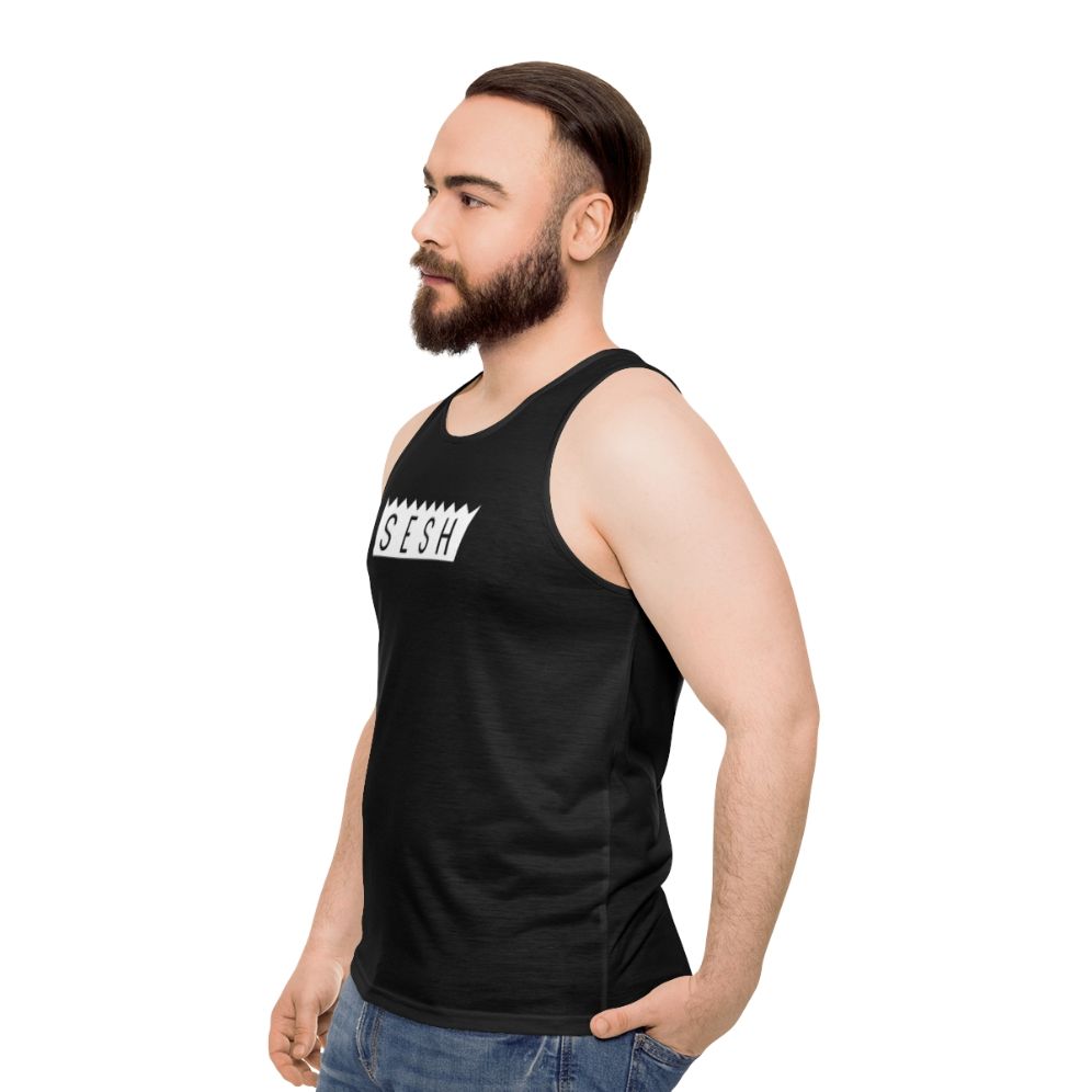 Team Sesh Unisex Tank Top featuring Bones logo - men side