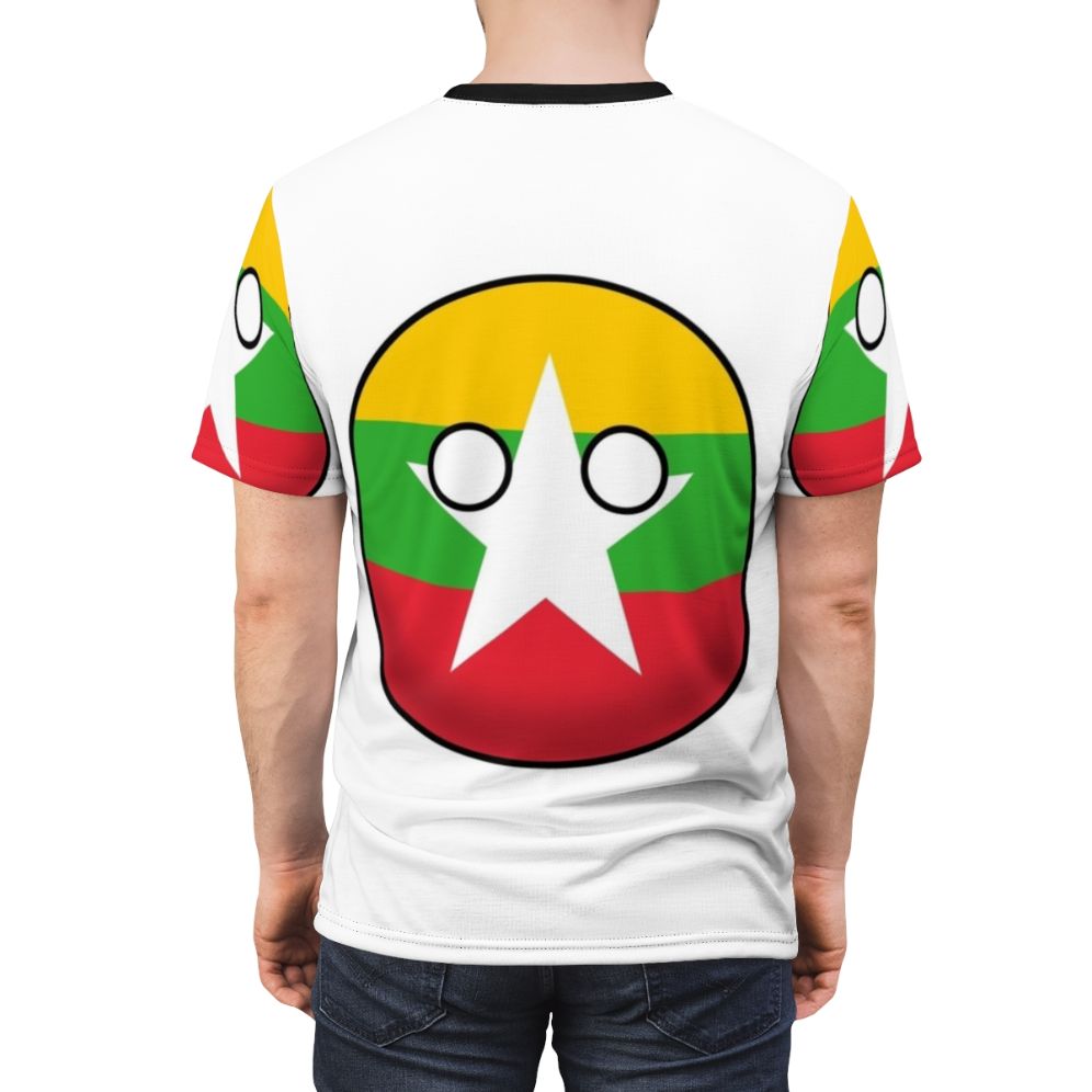 Myanmar Countryball Design Printed on a High-Quality T-Shirt - men back