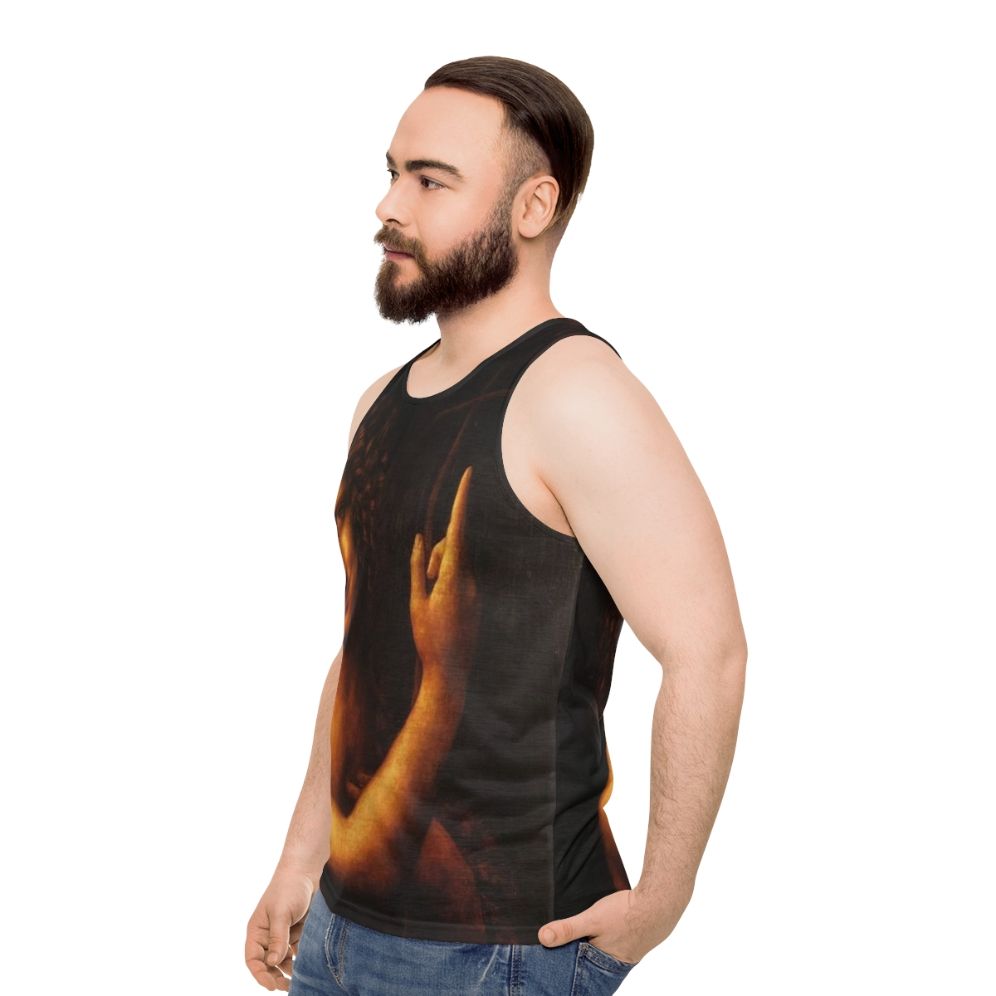 Leonardo da Vinci's St John Baptist Unisex Tank Top - men side