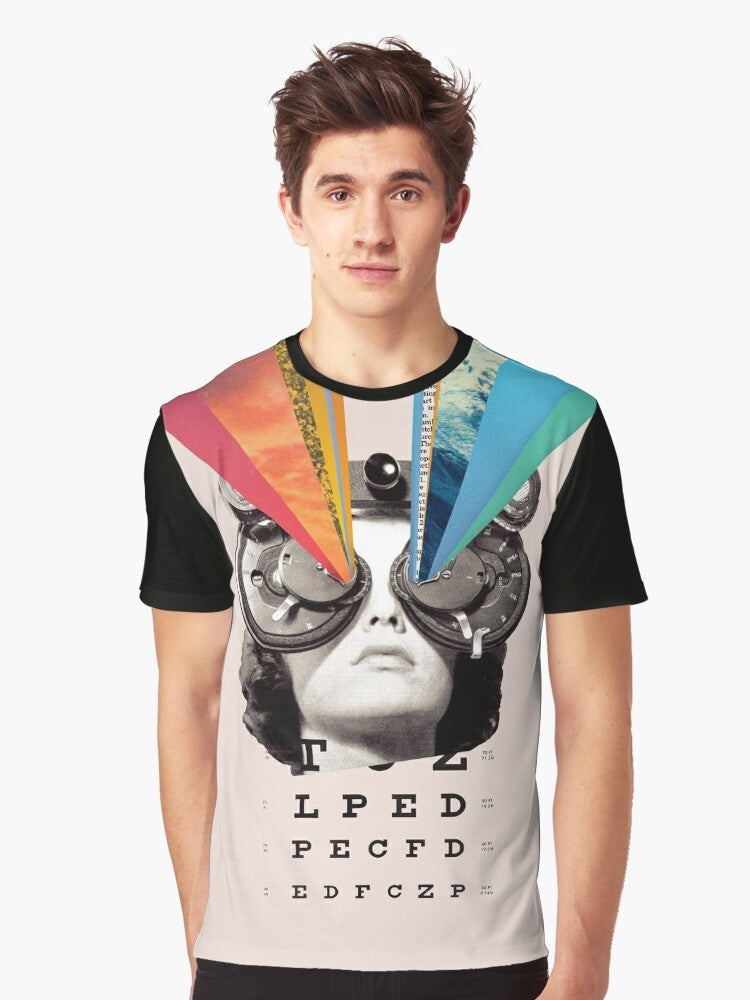 Vintage eyes collage graphic design on a t-shirt - Men