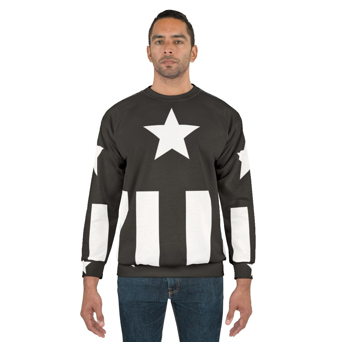 Black comic book sweatshirt for superhero cosplay - men