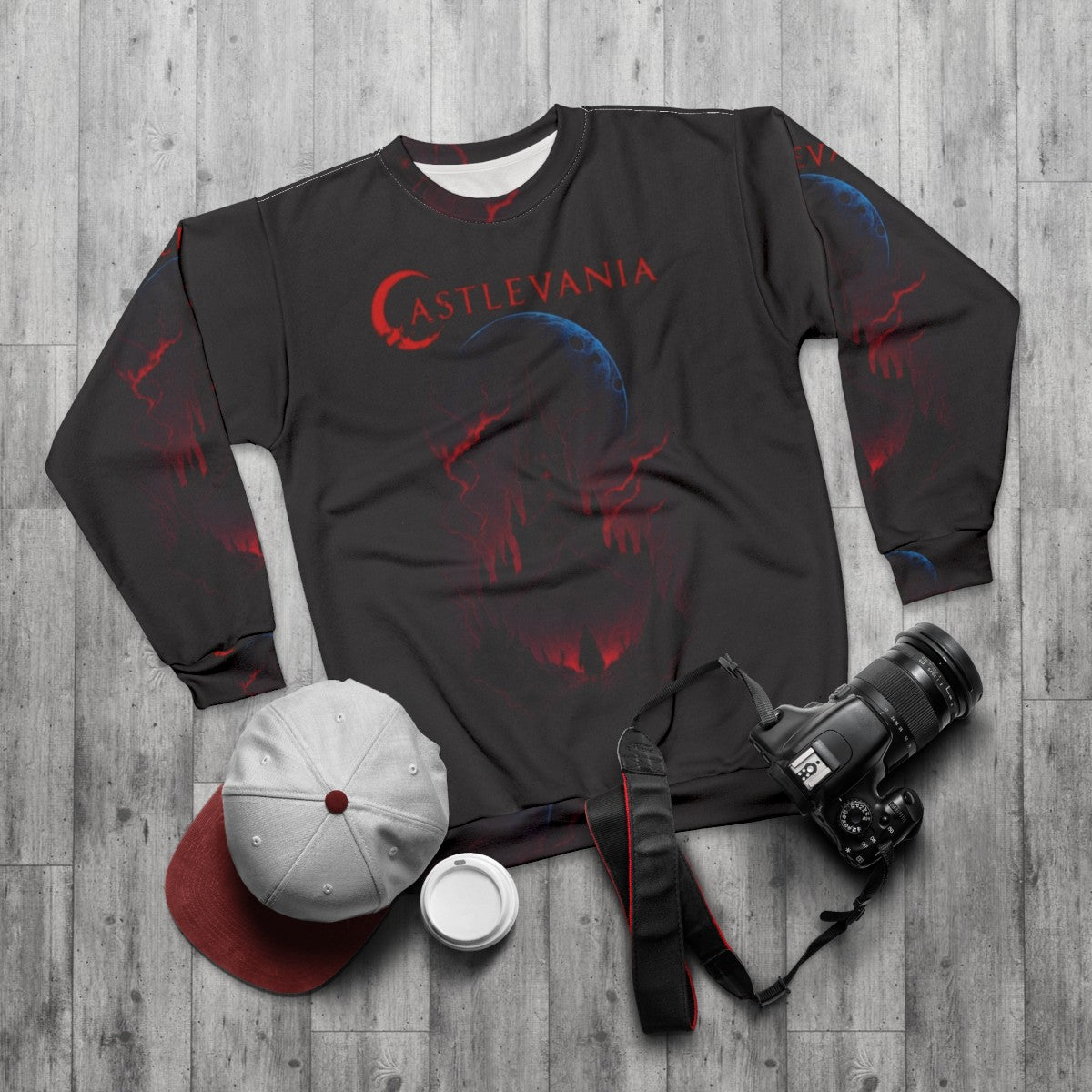 Castlevania Night Horror Gothic Sweatshirt - flat lay