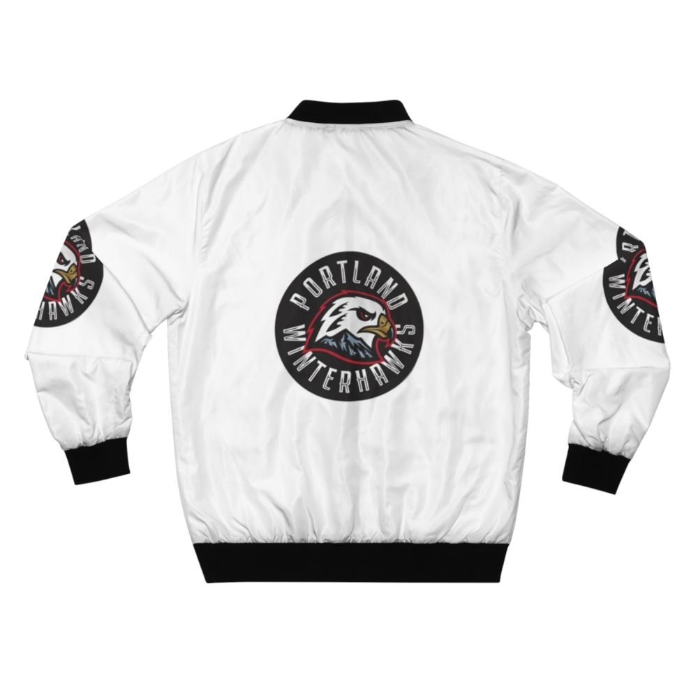 Portland Winterhawks Bomber Jacket with Hockey Logo - Back