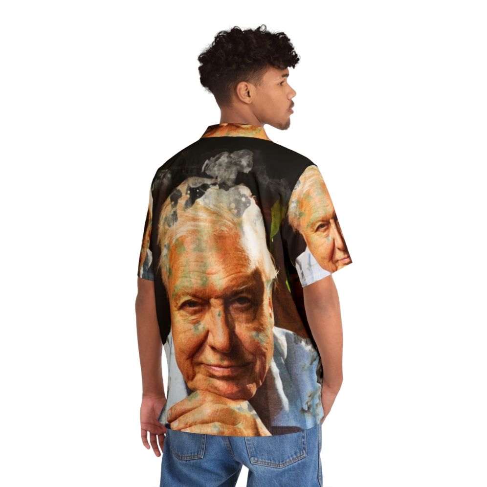 David Attenborough Watercolor Hawaiian Shirt - People Back