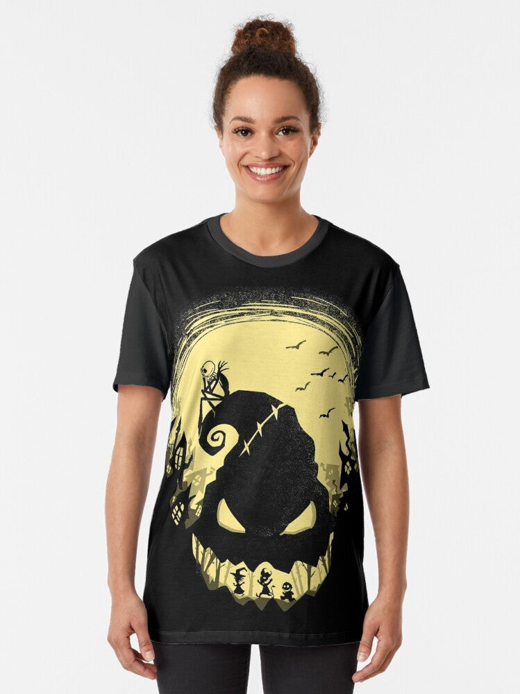 Nightmare Before Christmas Jack Skellington T-Shirt with Oogie Boogie Skeleton Design - Women