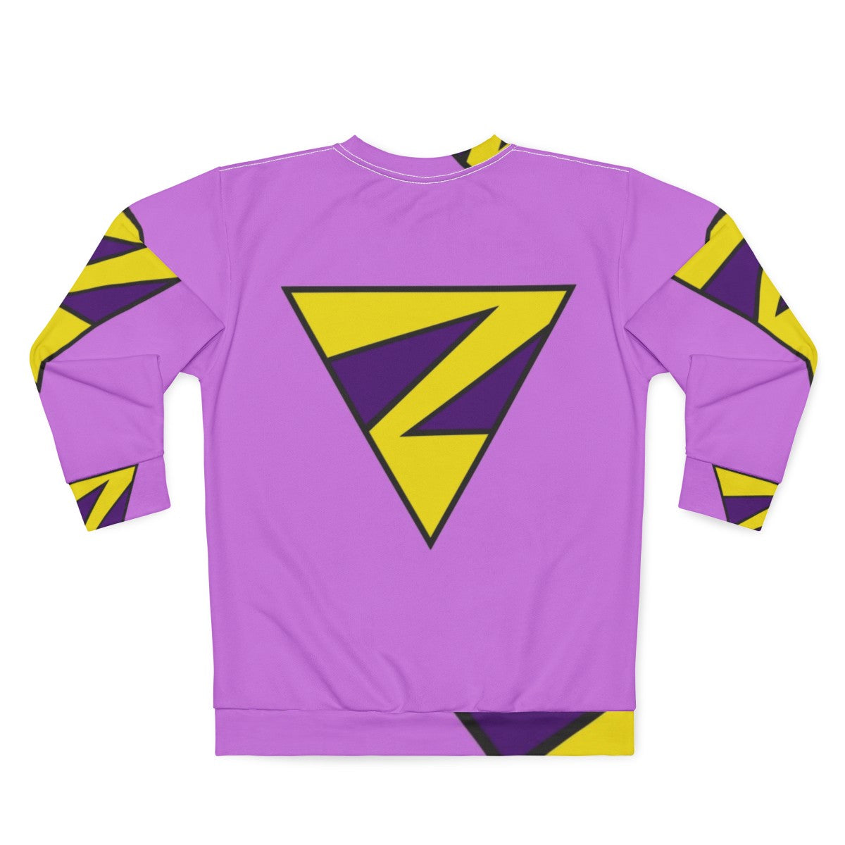 Twin superhero sweatshirt featuring Zan and Zana in a retro 70s comic book style - Back