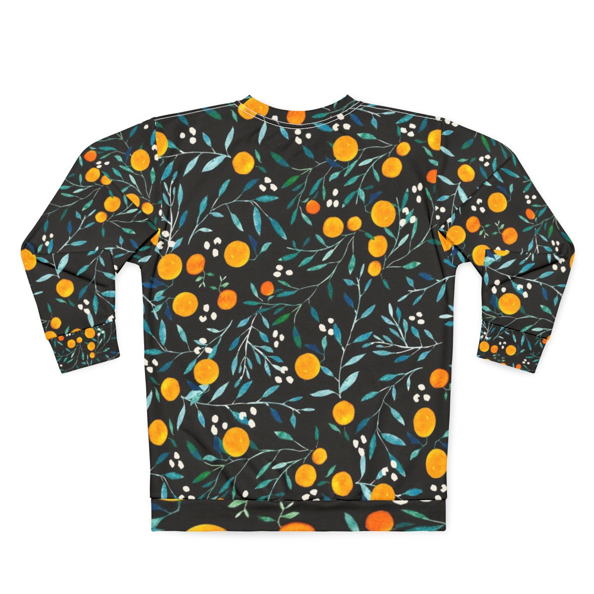 Oranges watercolor floral pattern sweatshirt - Back