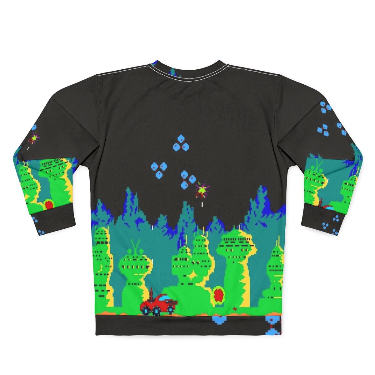 Moon Patrol 8-Bit Pixel Art Sweatshirt - Back