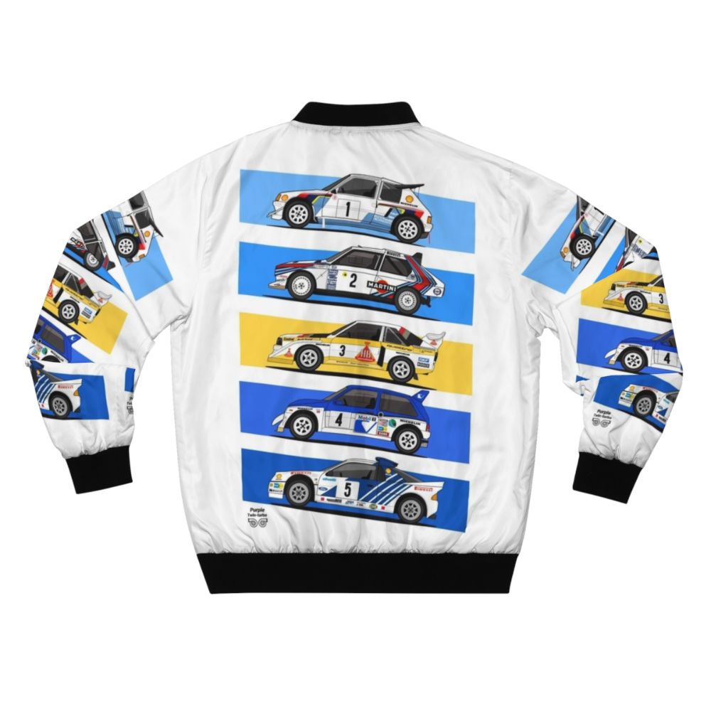 Vintage 1986 Group B rally car inspired bomber jacket - Back