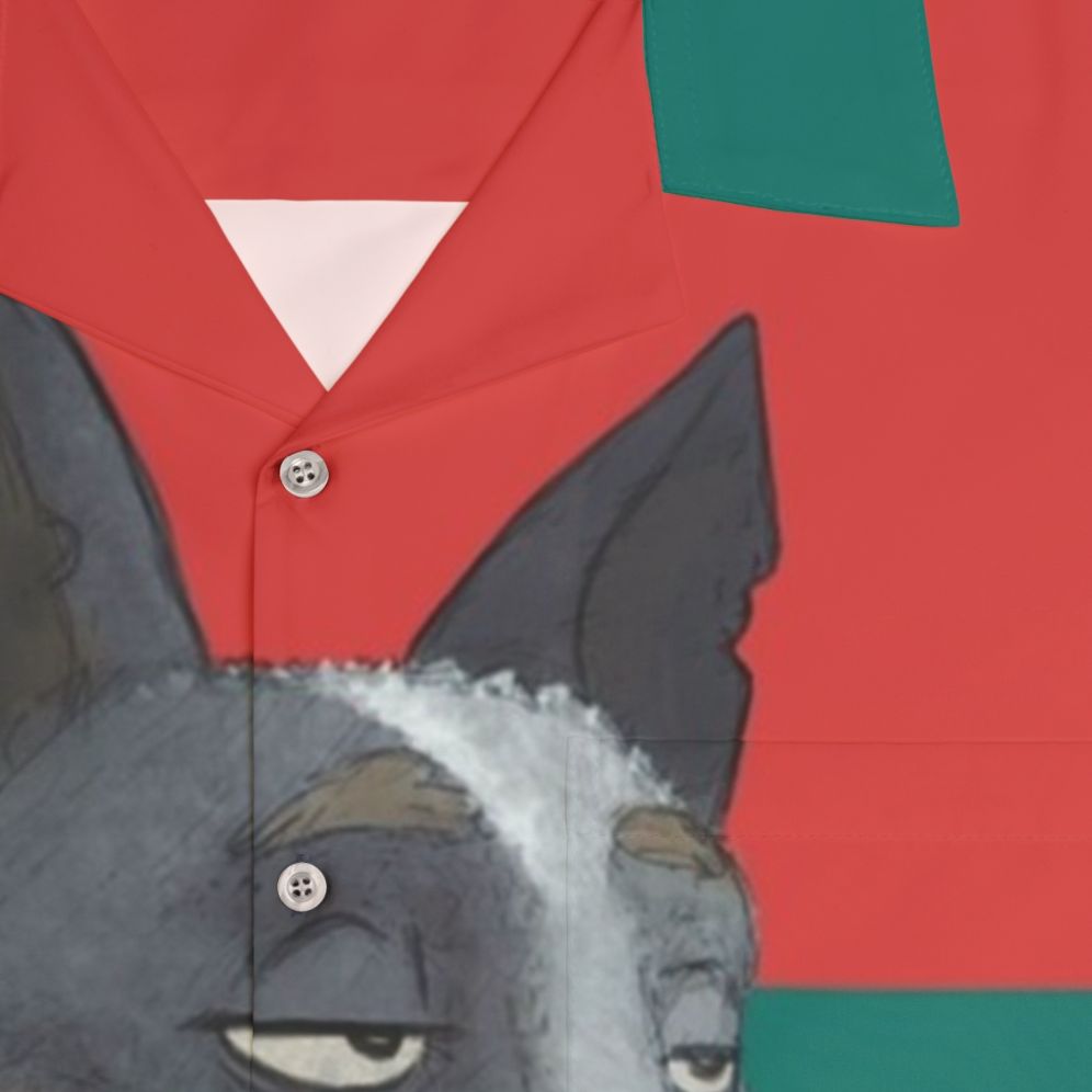 Dinki Di Dogmeat Hawaiian Shirt with Post-Apocalyptic Cartoon Design - Detail