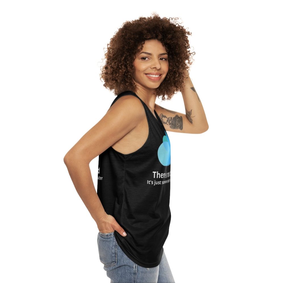 Unisex "There Is No Cloud" Programmer Tank Top - women side