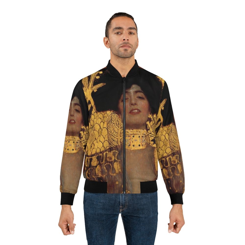 Bomber jacket featuring Gustav Klimt's iconic painting "Judith and the Head of Holofernes" - Lifestyle