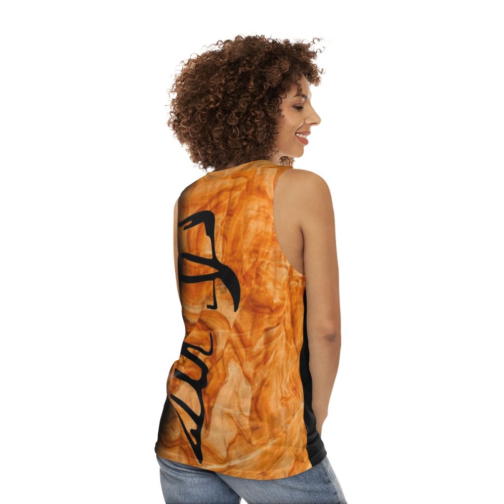 Unisex tank top in camouflage design for outdoor activities - women back