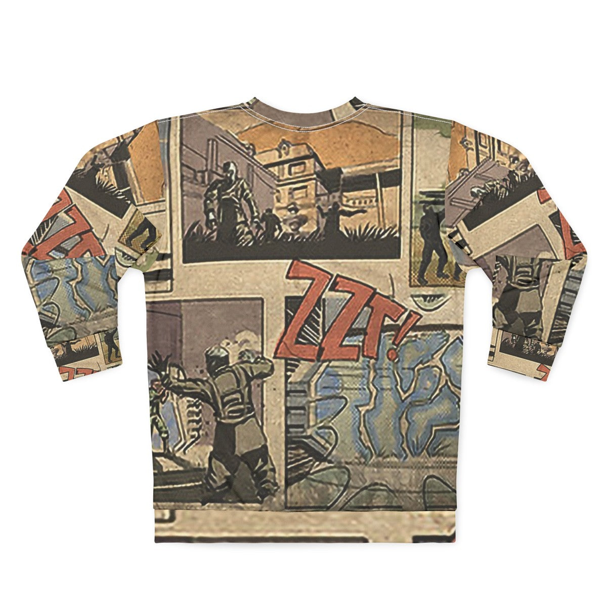 Zombies Loading Screen Comic Sweatshirt with COD Zombies theme - Back