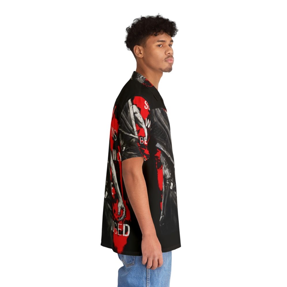 Haunting Hawaiian Shirt with "Your Sins Will Be Judged Again" design - People Pight