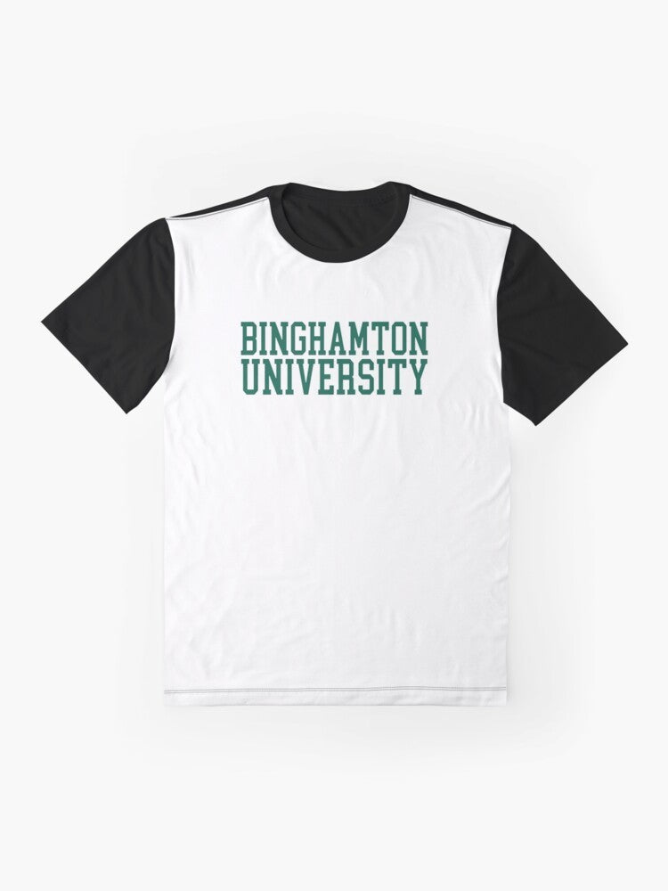 Binghamton University Varsity Font Graphic T-Shirt - Flat lay