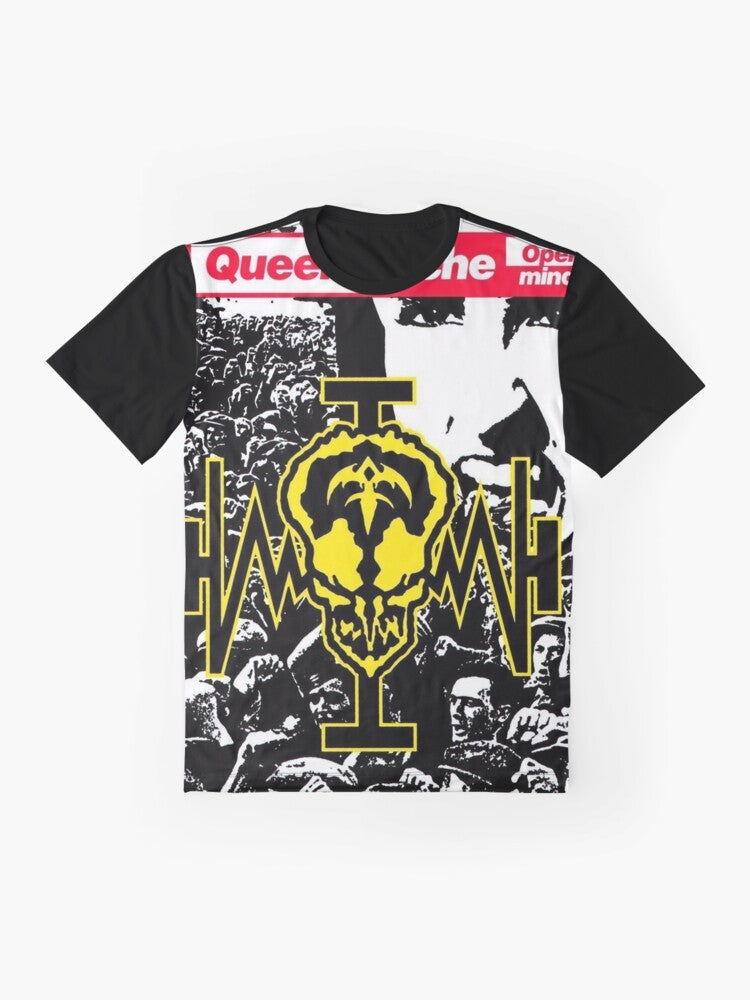 Queensrÿche 'Operation: Mindcrime' 1988 graphic t-shirt design - Flat lay