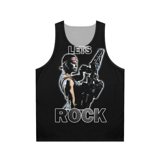 Unisex rock tank top with sci-fi alien graphics