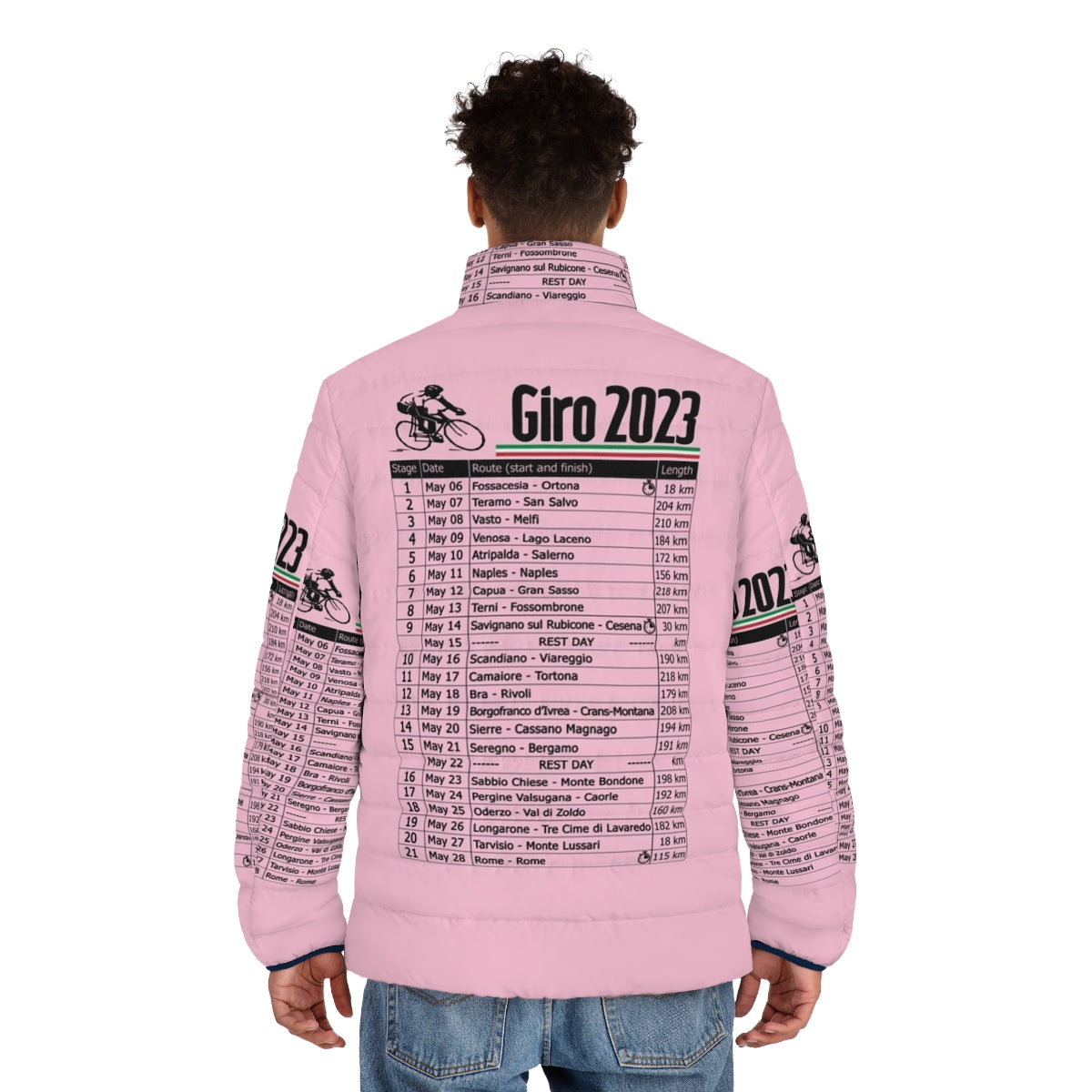 Giro d'Italia 2023 Puffer Jacket, a must-have for cycling enthusiasts - men back