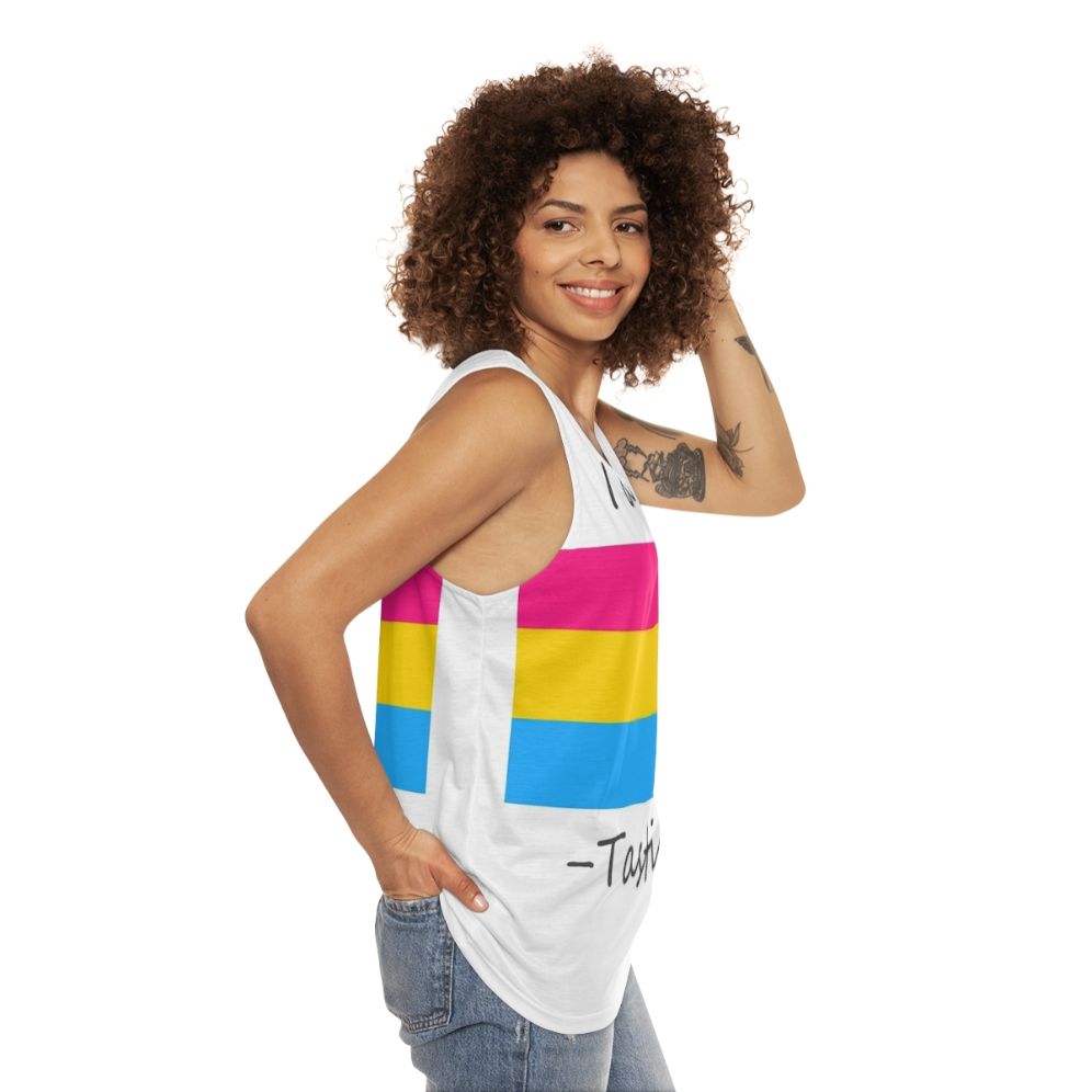 Pansexual Pride Unisex Tank Top - women side