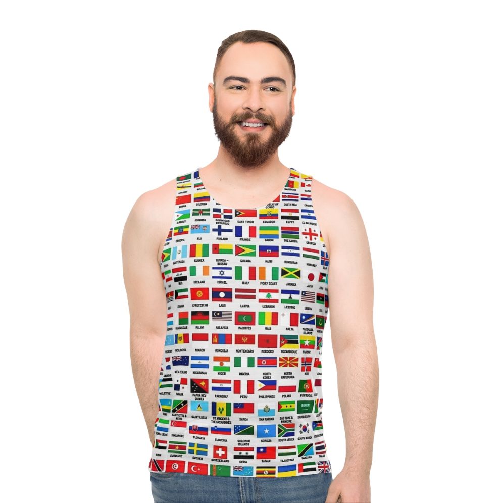 Vintage Flags of the World Unisex Tank Top - men