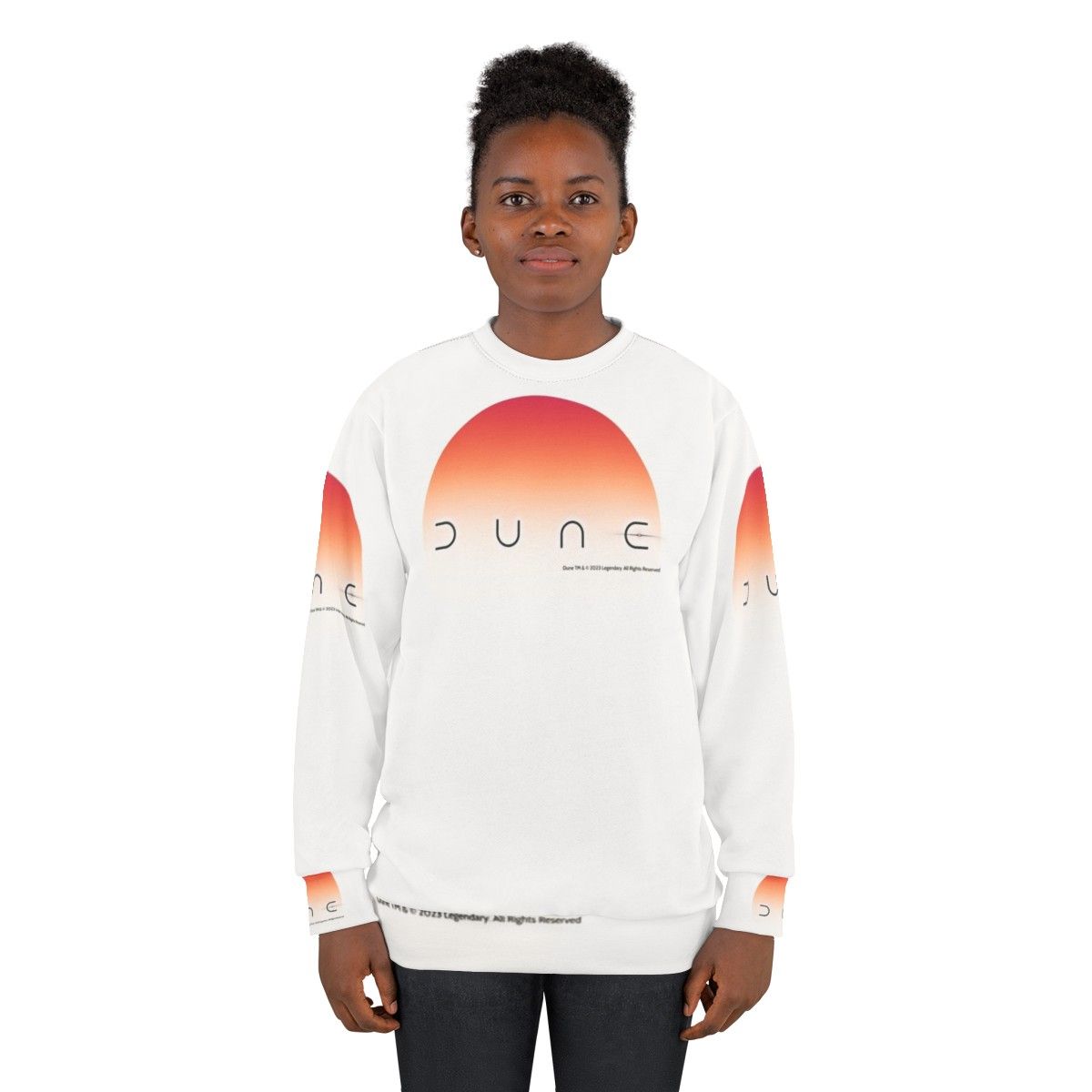 Dune Sun Sweatshirt 2 featuring desert planet and spice design - women