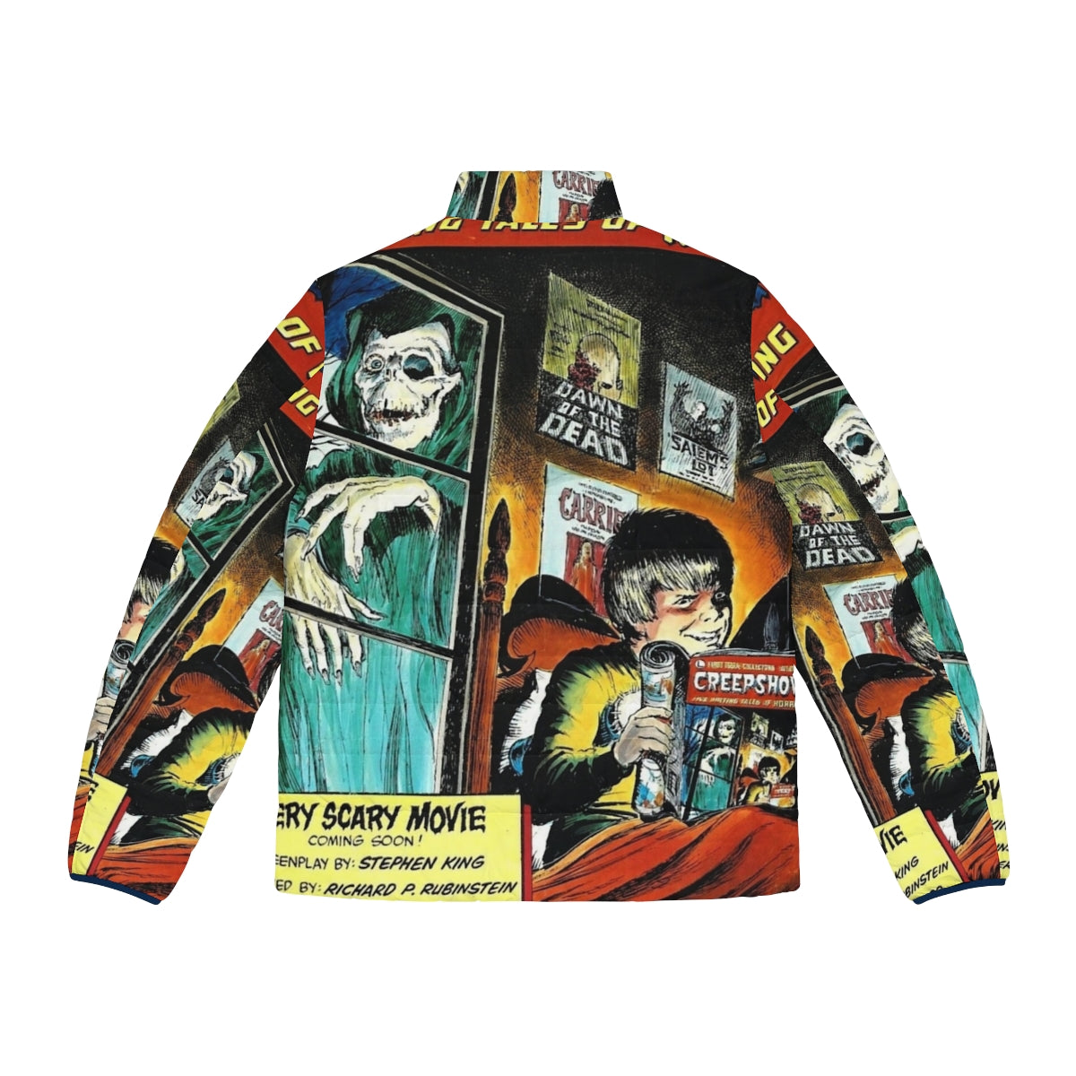 Creepshow puffer jacket featuring horror imagery and theme - Back