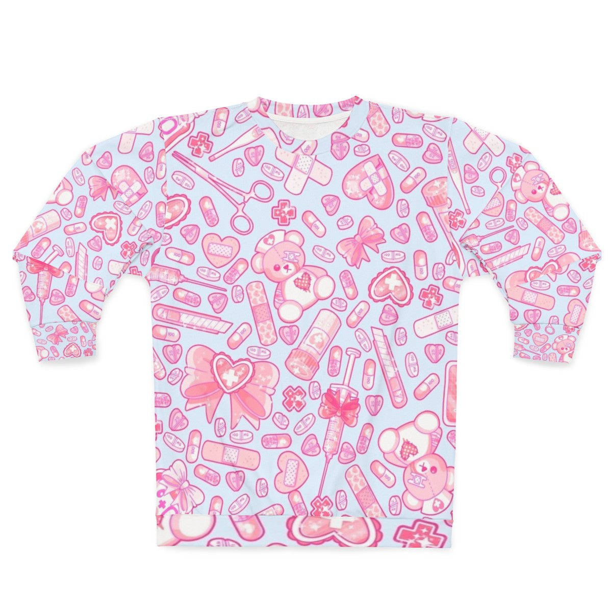 Sickly Sweet Pastel Goth Sweatshirt with Medical Horror Kawaii Vibes