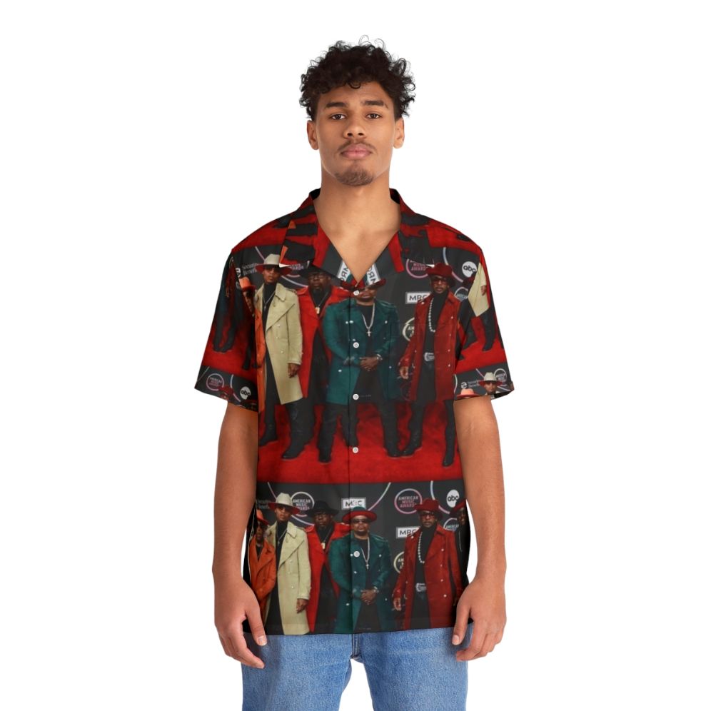 New Edition Hawaiian Shirt 2 with tropical print and bell biv devoe design - People Front