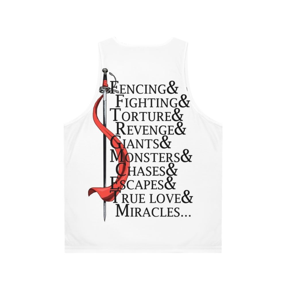 "Unisex tank top with iconic Princess Bride quotes" - Back