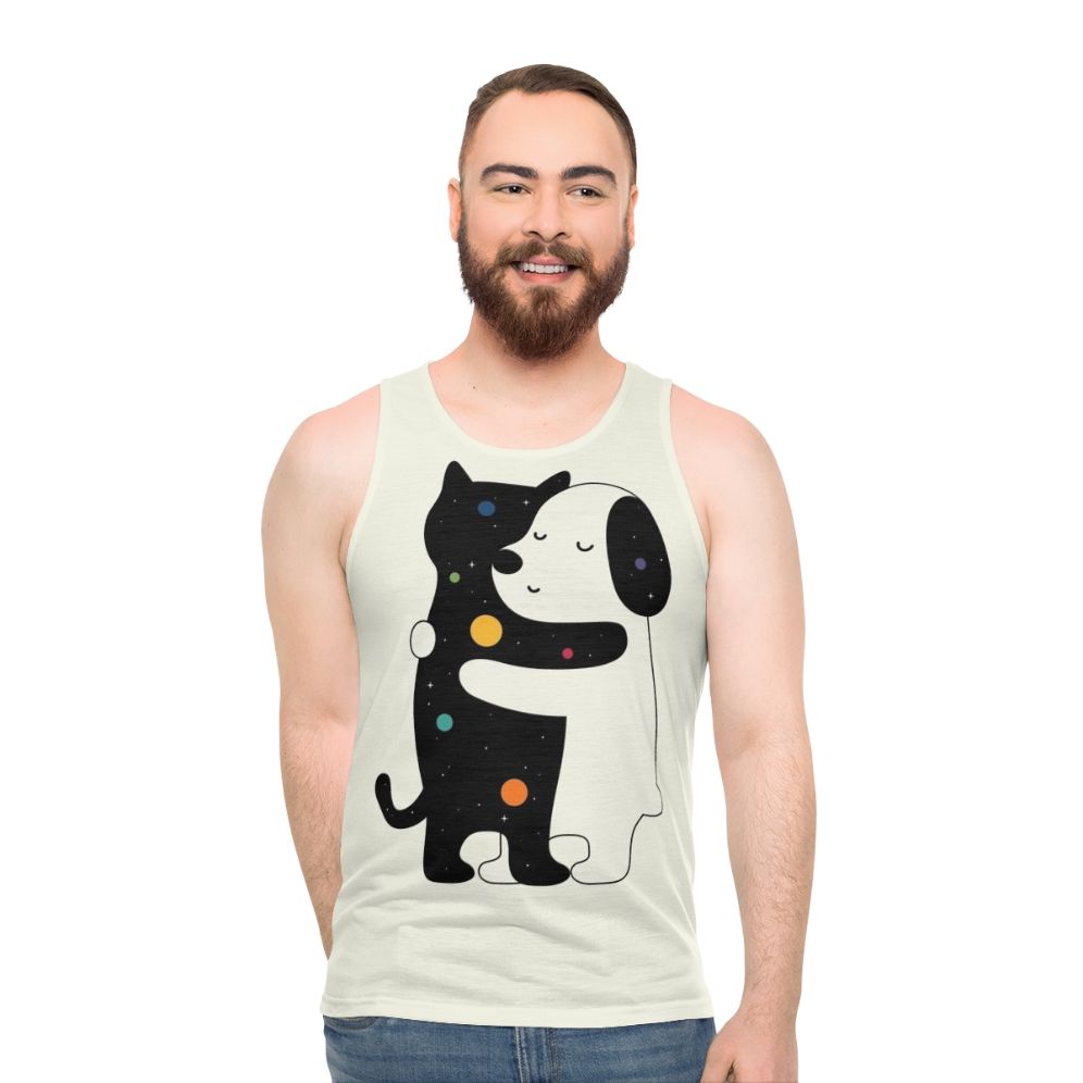 Unisex tank top with inspirational rainbow and animal graphics - men