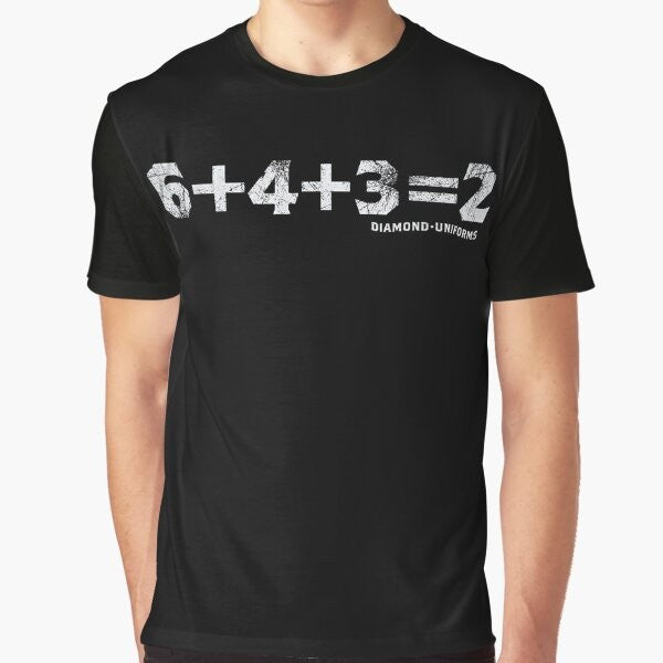 Baseball Math Graphic T-Shirt with Equation 6+4+3=2