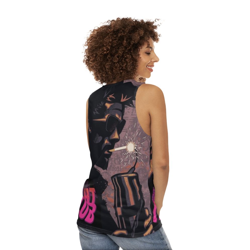 Fight Club Tyler Durden Smoking Dynamite Unisex Tank Top - women back