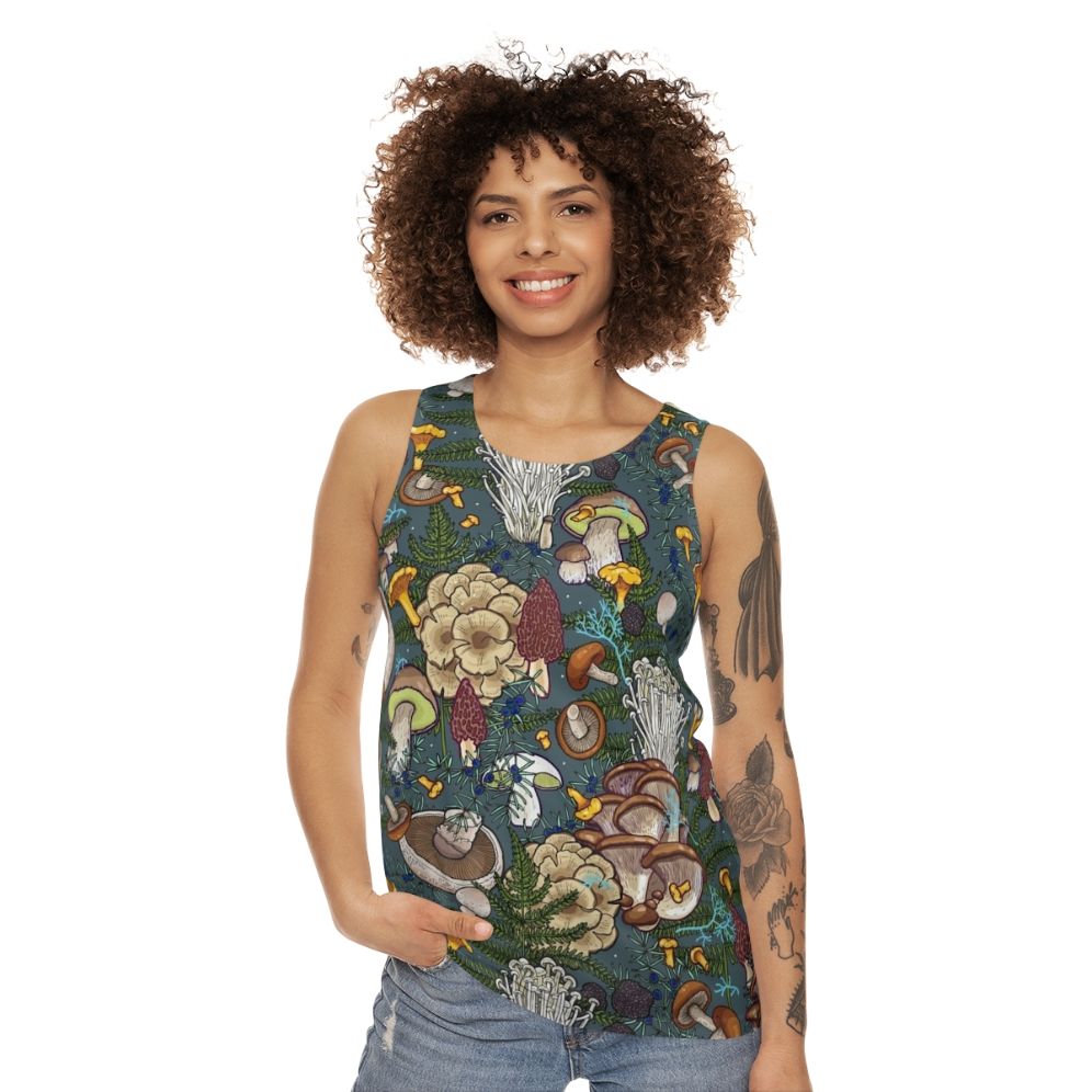 Mushroom forest unisex tank top - women