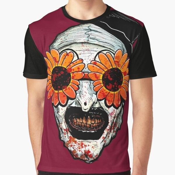 Art the Clown Terrifier 2 Sunflower Sunglasses Graphic T-Shirt