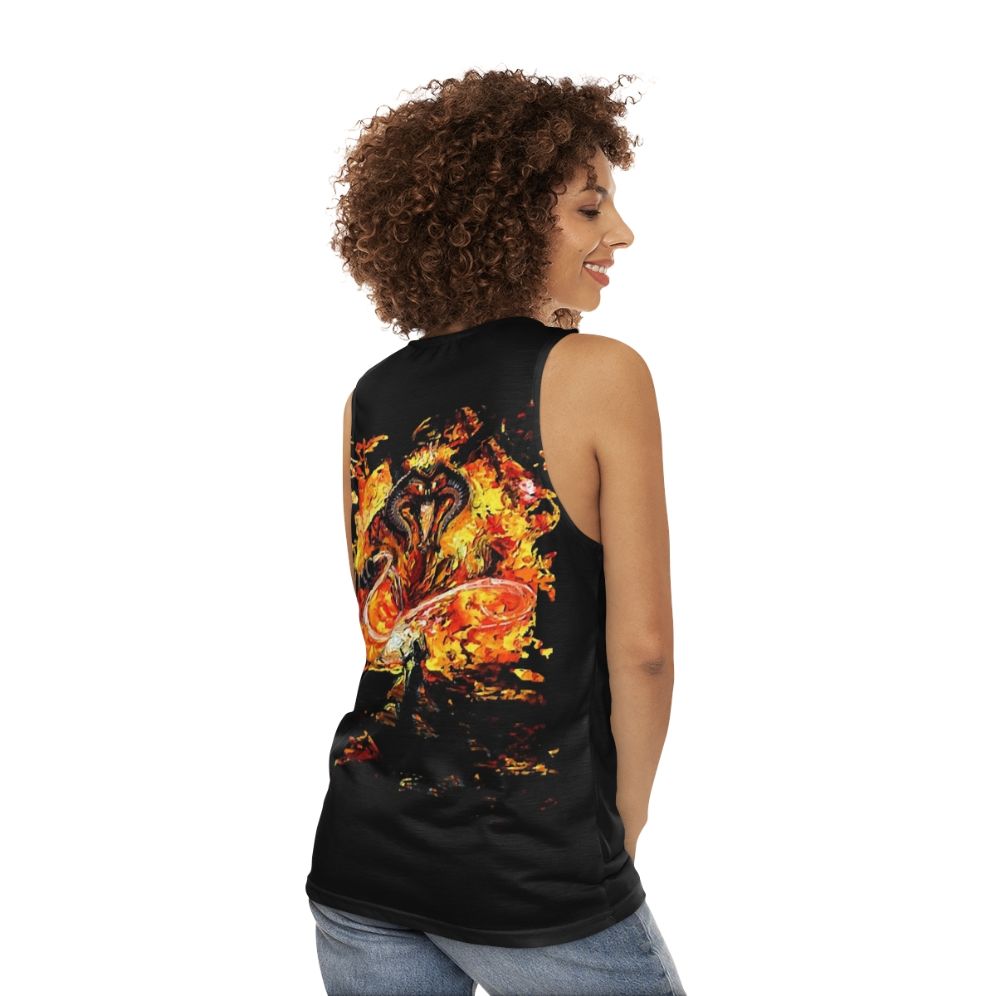 Van Gogh Inspired Lord of the Rings Unisex Tank Top - women back