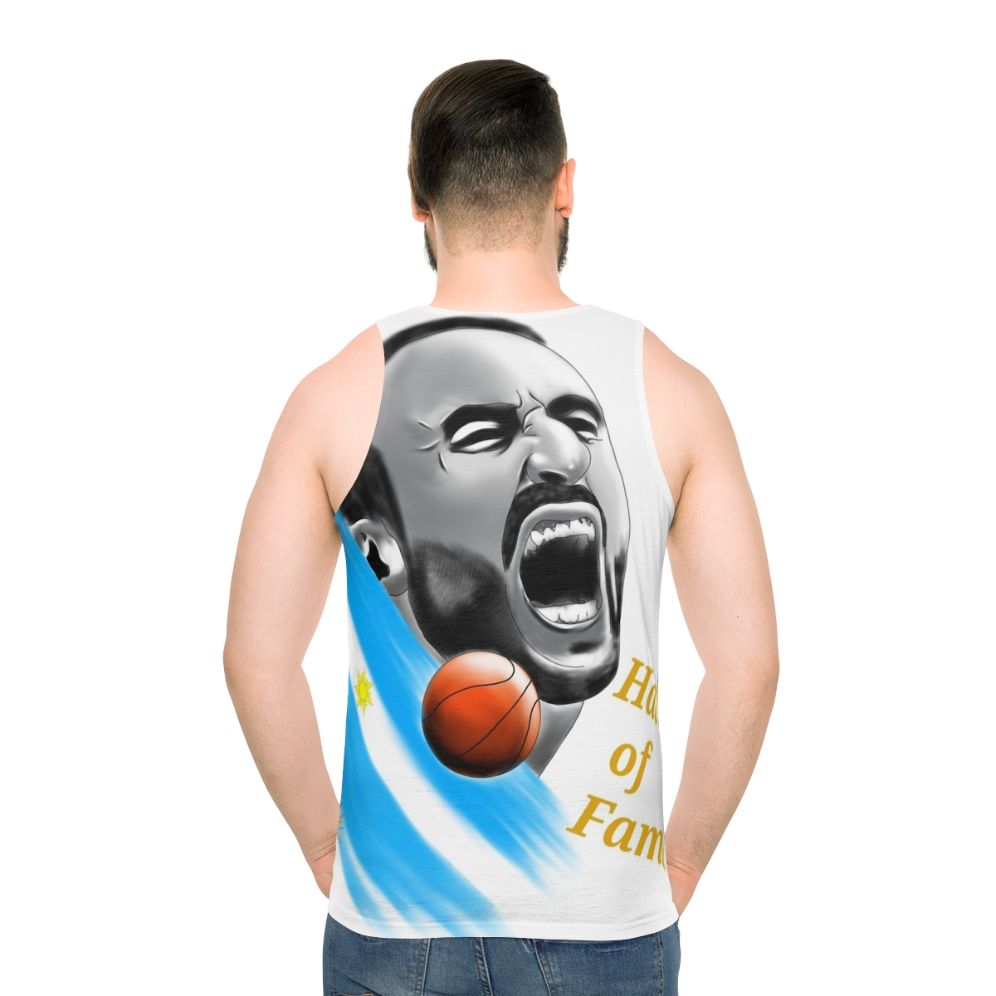 Manu Ginobili Tribute Unisex Tank Top - men back