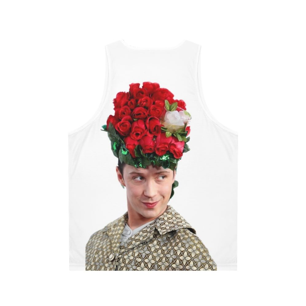 Unisex figure skating pride tank top with Johnny Weir's mint julep hat - Back