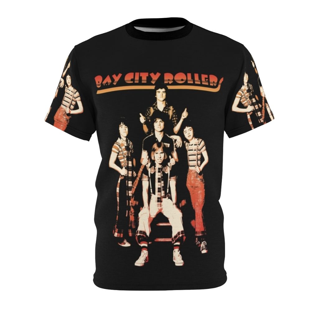 Retro-style t-shirt featuring the iconic Bay City Rollers band logo and design