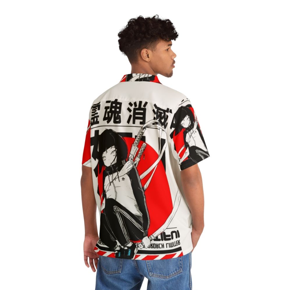 Japanese Urban Style Red Sun Hawaiian Shirt - People Back